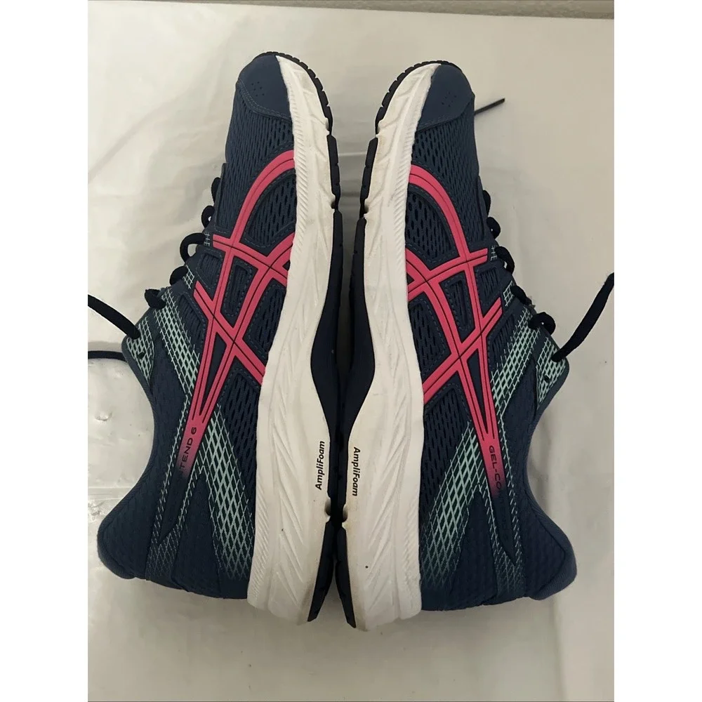 ASICS Gel Contend 6 Shoes Womens Sz 10 Blue Pink Running Training 1012A571